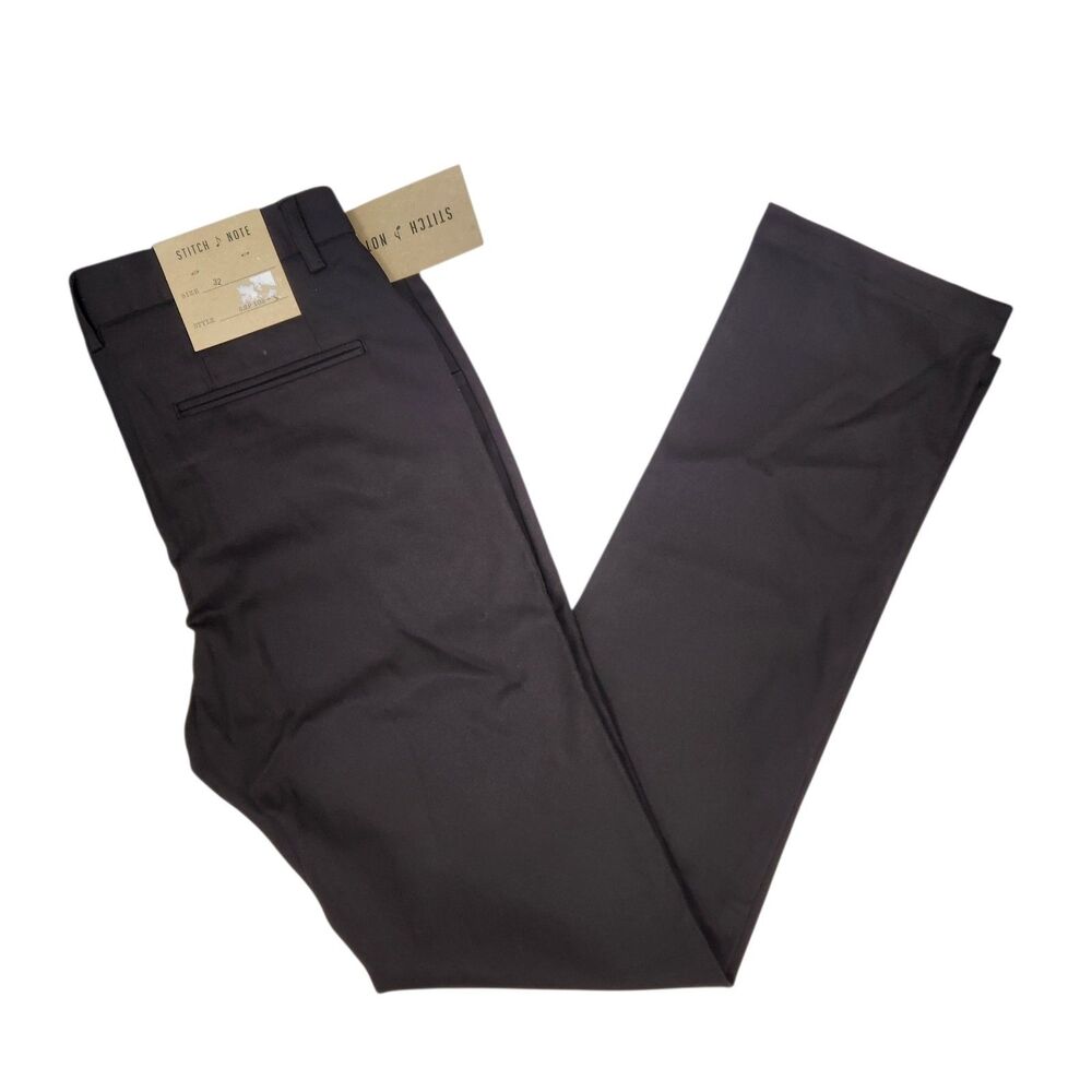 NEW Stitch Note Mens SNP-103 Cotton Bamboo Blend Slim Straight Chino Pants 32x33